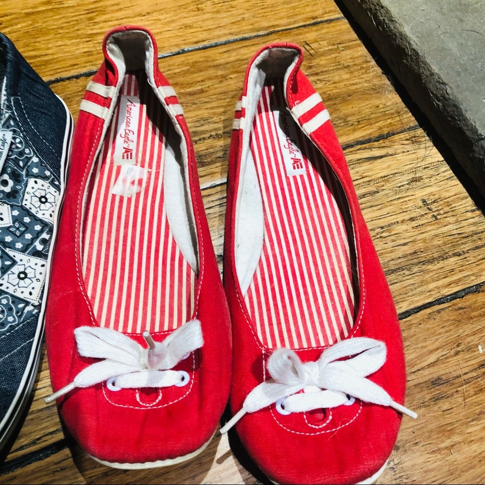 Well Worn American Eagle Shoes RED Pair Only